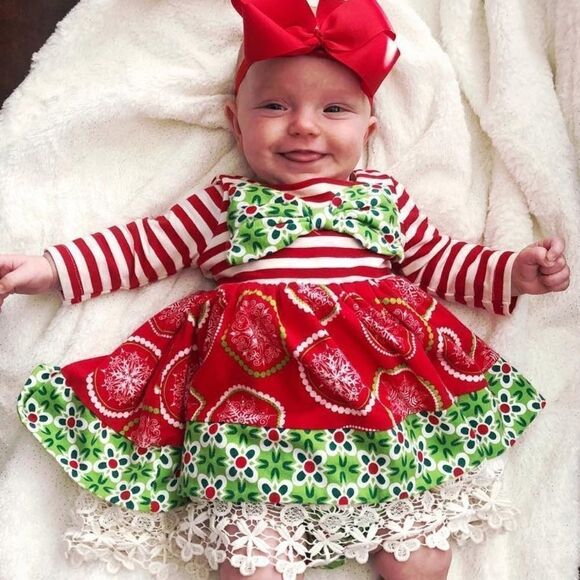 NWT Counting Daisies Holiday Candy Stripe Dress - Picture 8 of 8